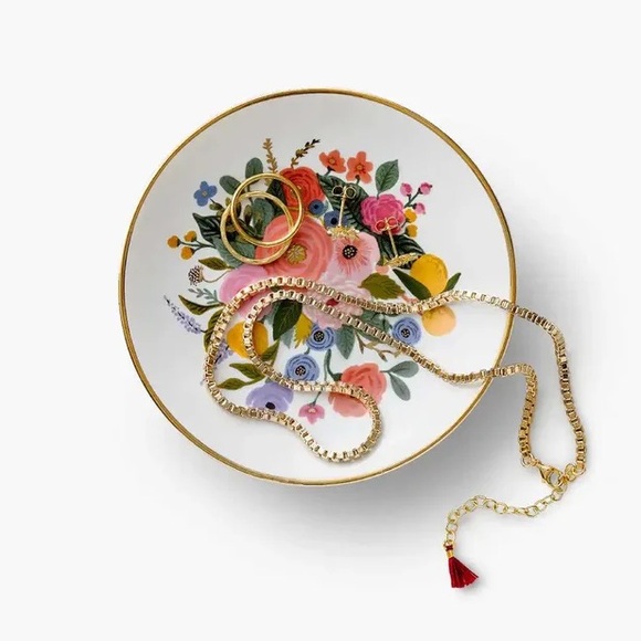 Rifle Paper Co. Garden Party Bouquet Porcelain Ring Dish 4” - Picture 2 of 5
